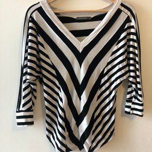 Black and white long sleeve shirt